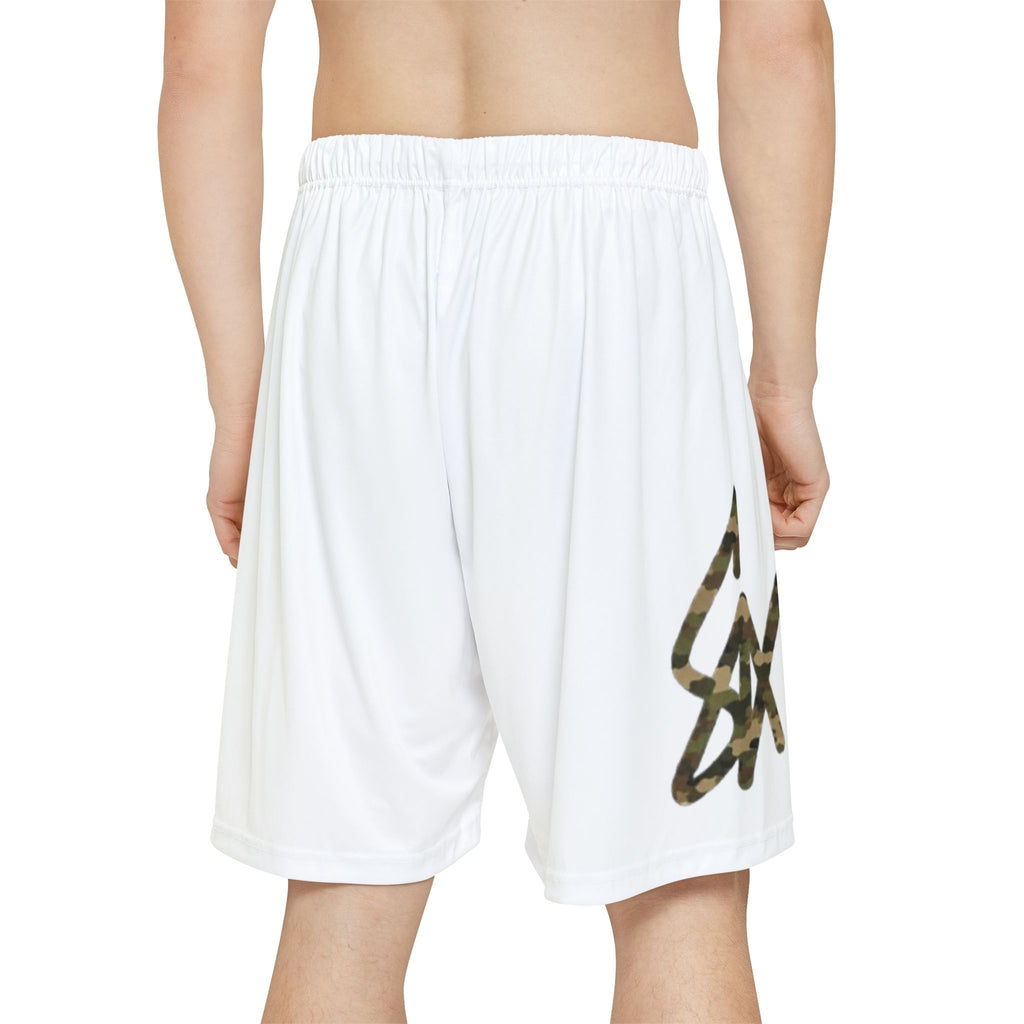 Sancho Signature White/Camo Swim Trunks Side Logo