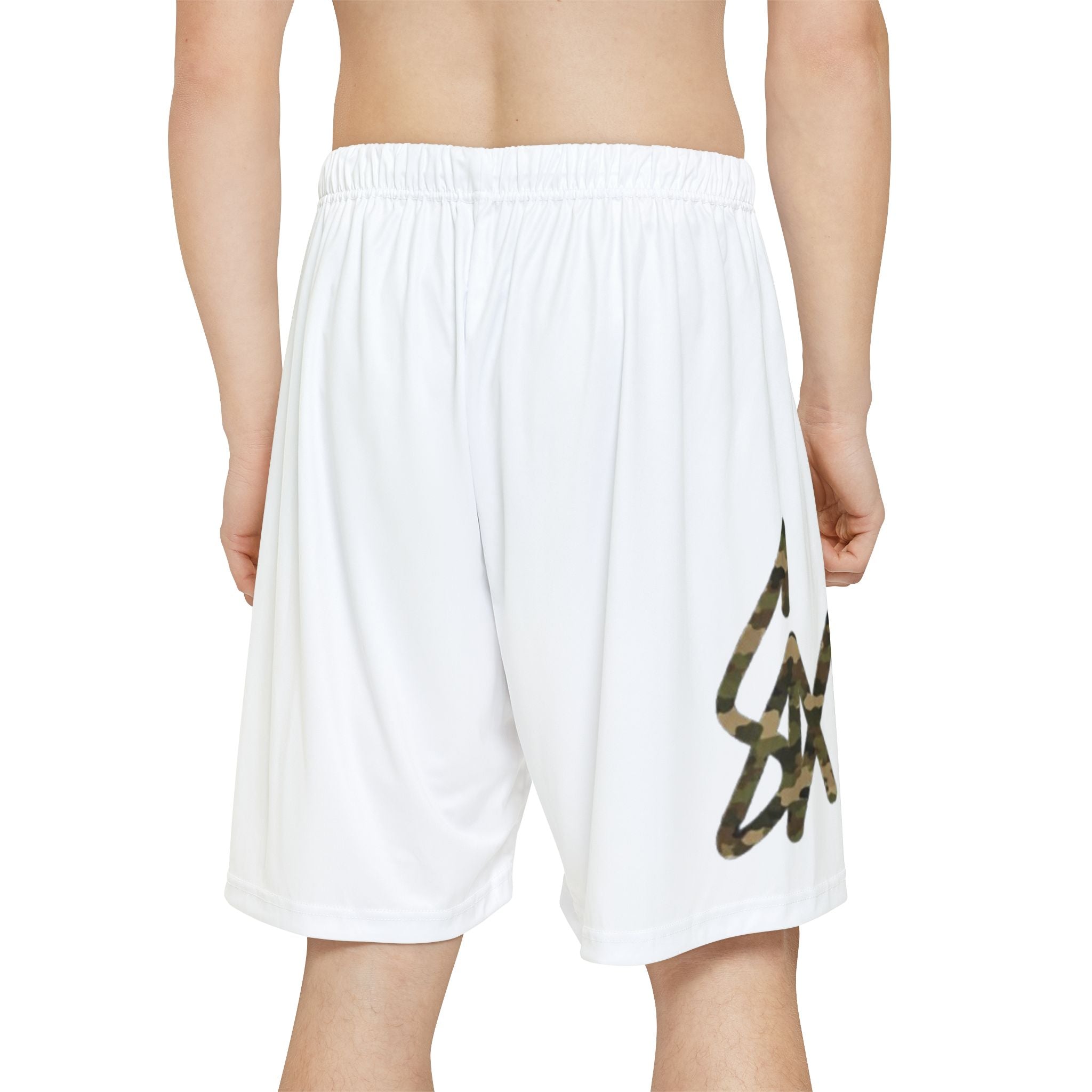 Sancho Signature White/Camo Swim Trunks Side Logo