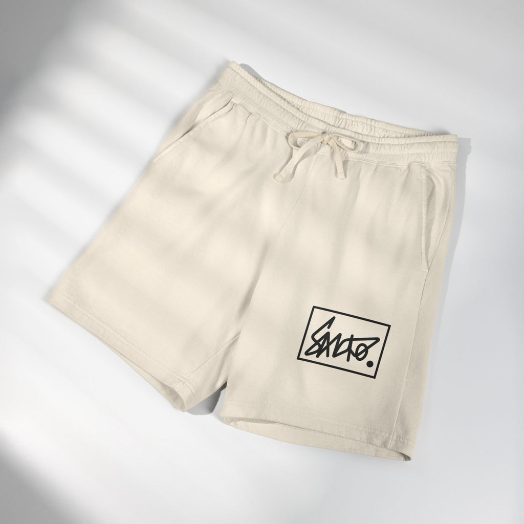 Lightweight Fleece Sweat Shorts — Minimal Box Logo Casual Lounge Shorts