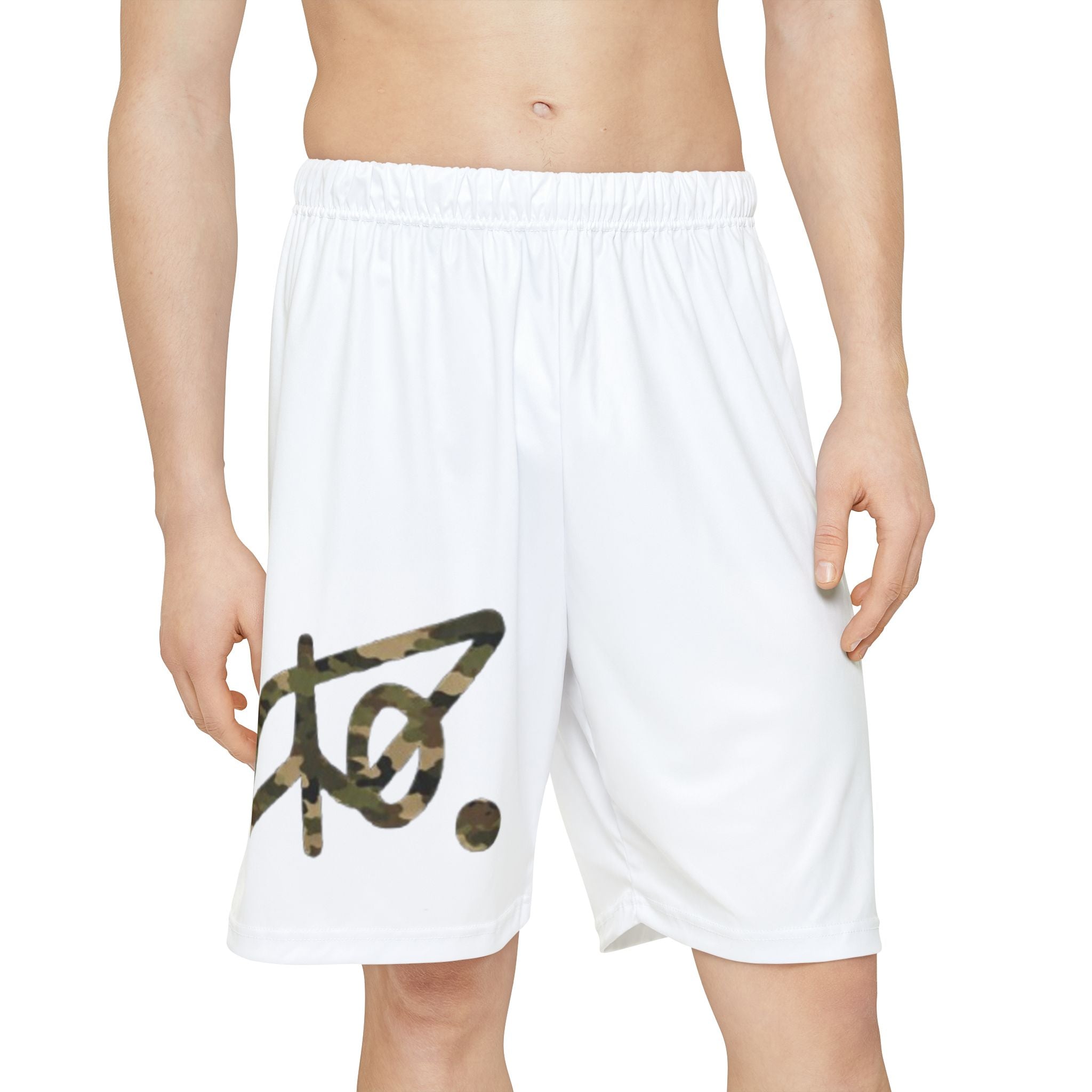 Sancho Signature White/Camo Swim Trunks Side Logo