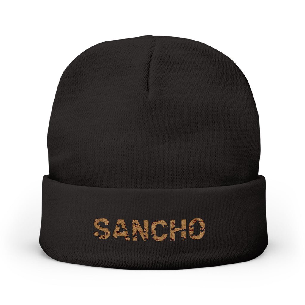 Sancho Black/Camo Embroidered Beenie