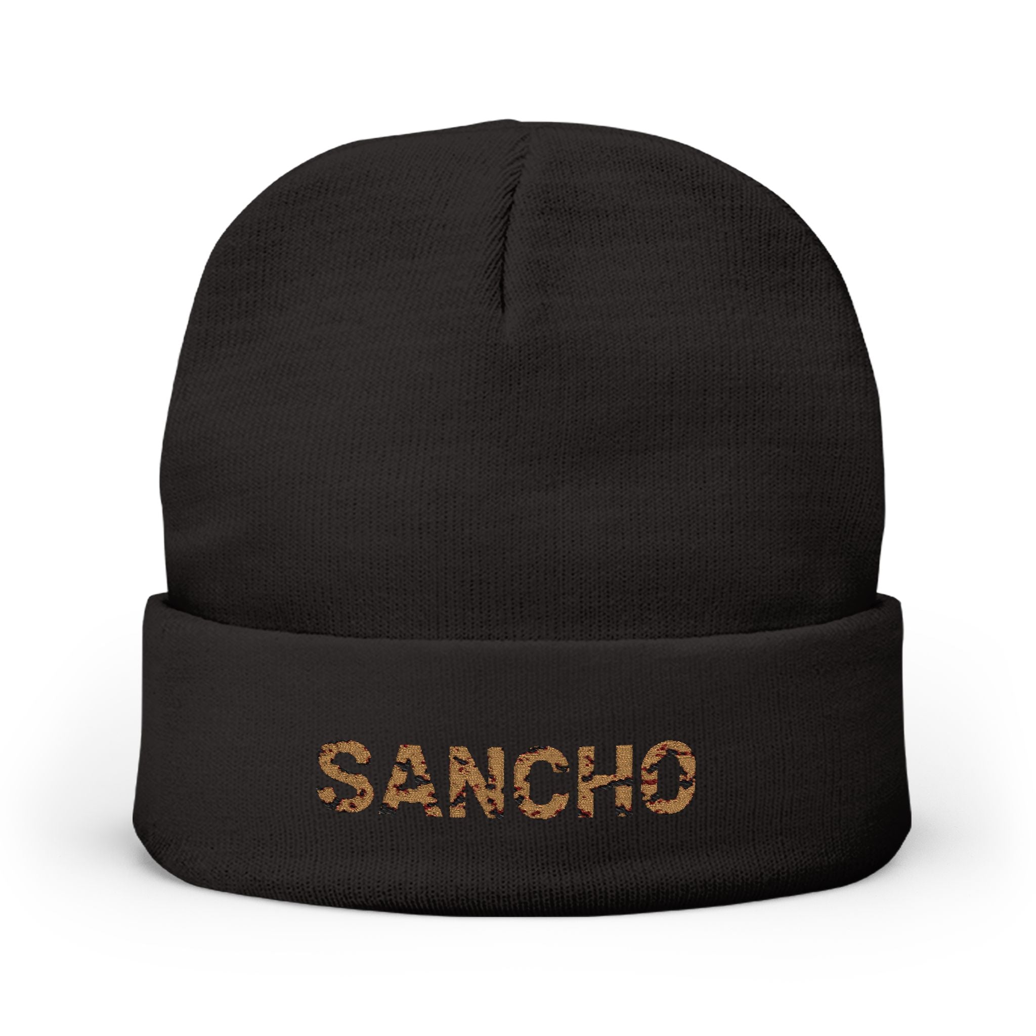 Sancho Black/Camo Embroidered Beenie