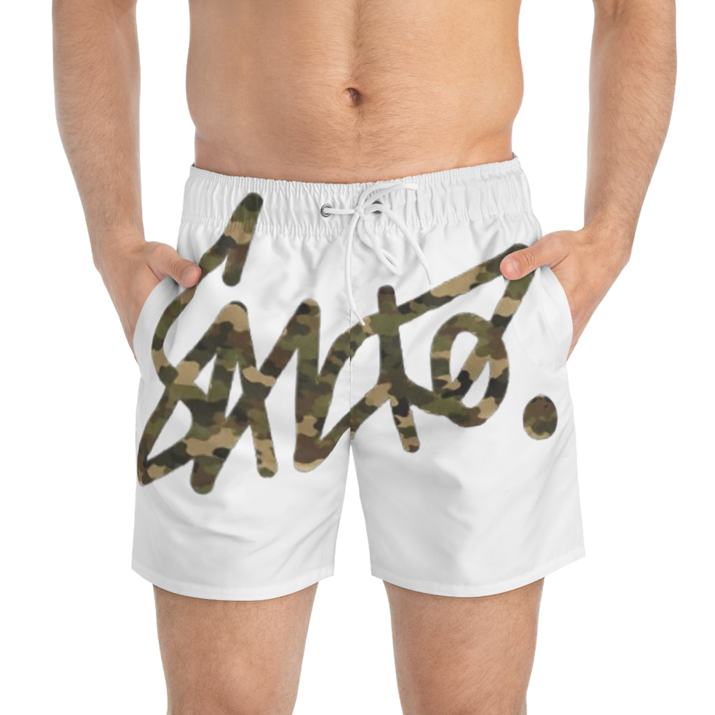 Sancho Signature White/Camo Swim Trunks