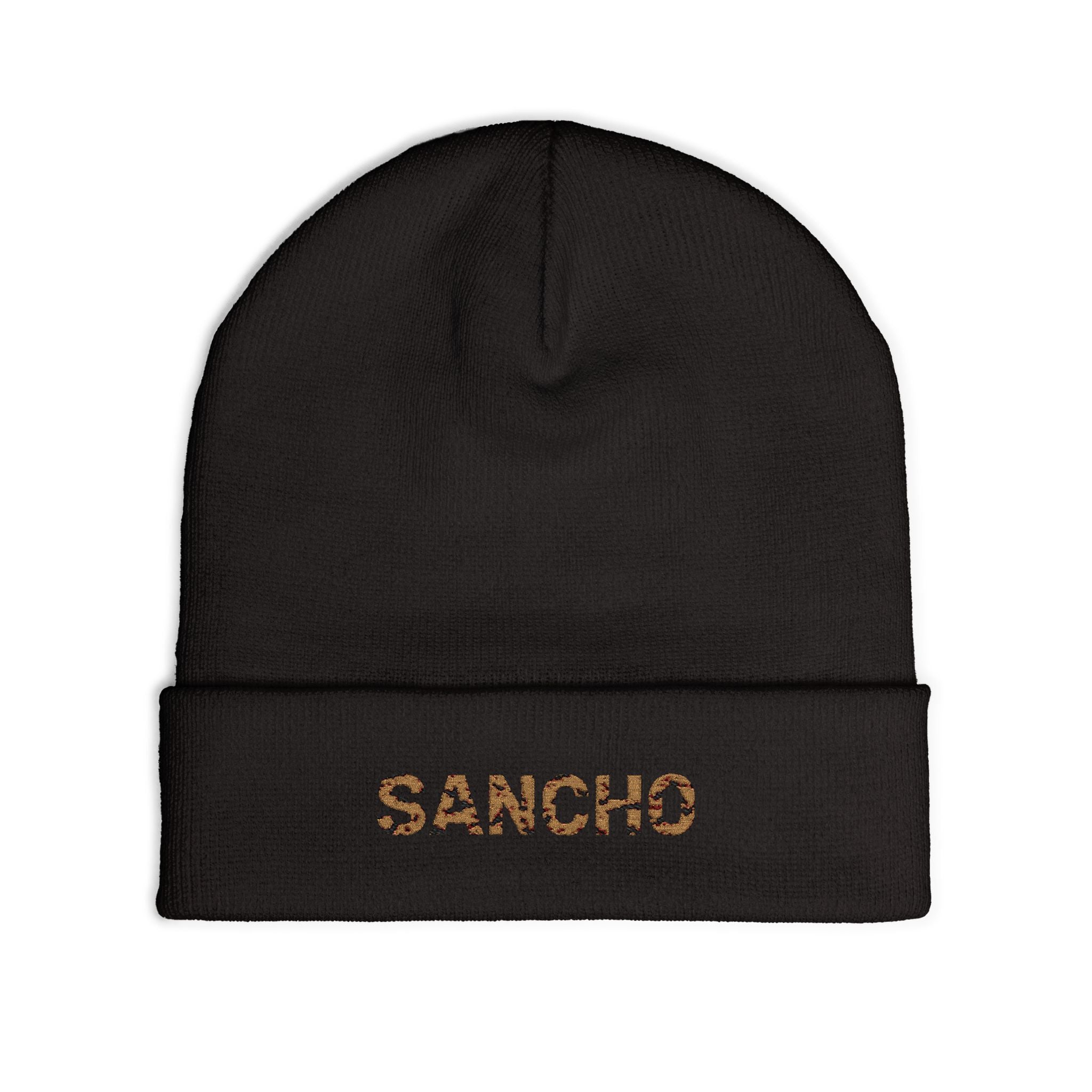 Sancho Black/Camo Embroidered Beenie