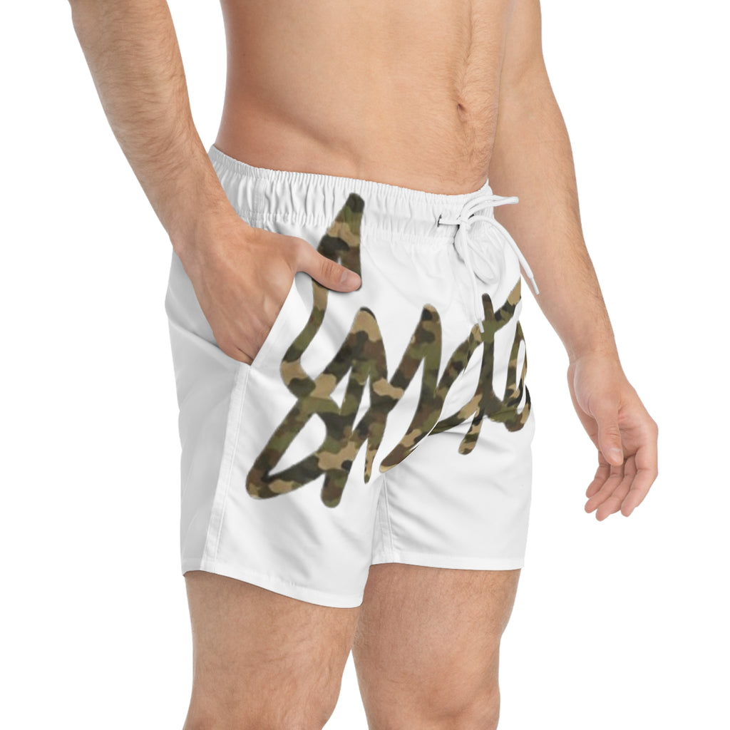 Sancho Signature White/Camo Swim Trunks